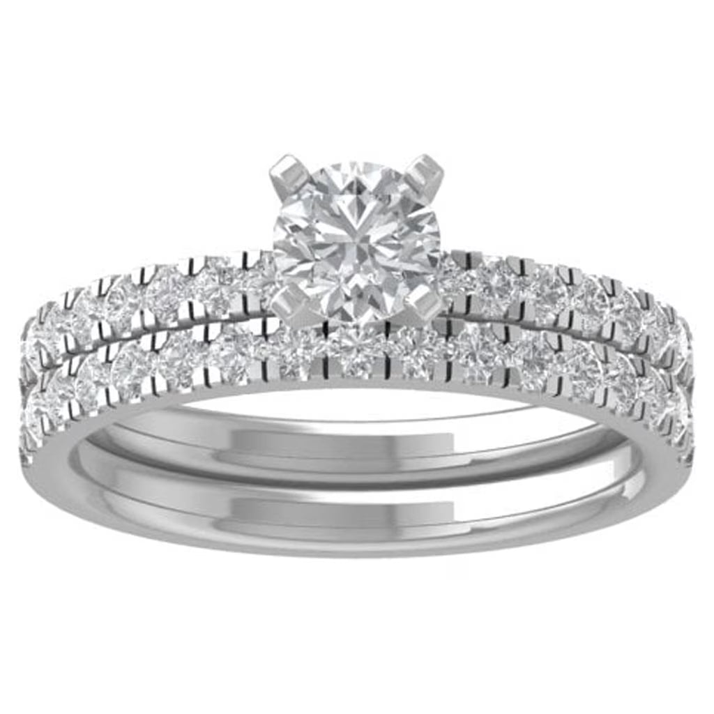 14K White Gold Diamond Engagement Ring Size 5 U2391