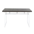 Vintage White Espresso Industrial Dining Table K29395