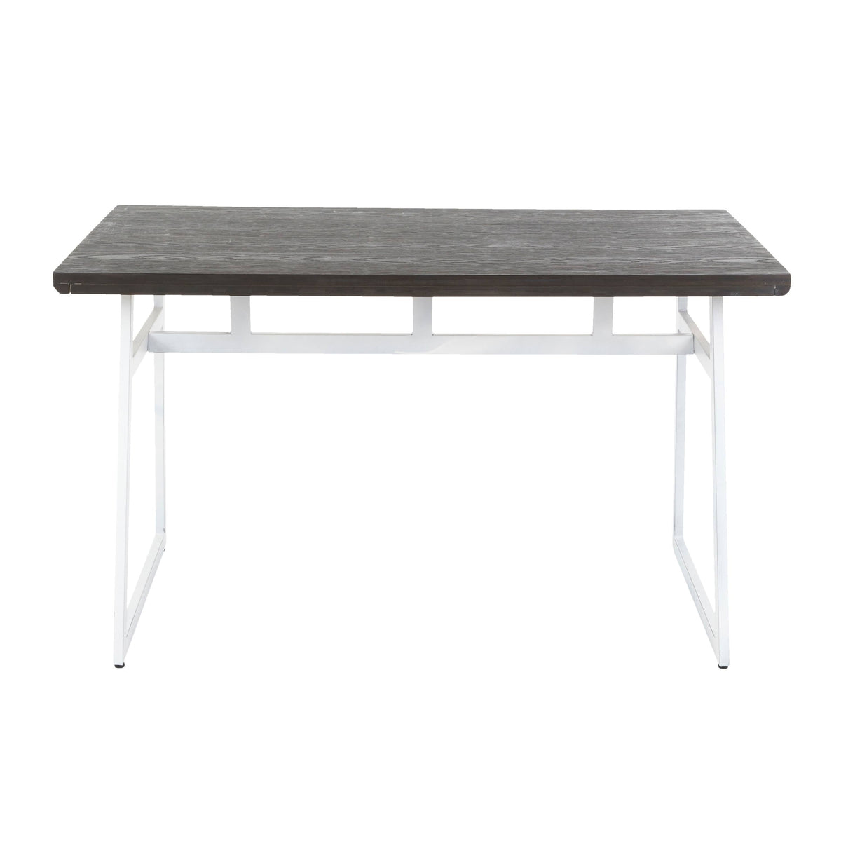 Vintage White Espresso Industrial Dining Table K29395