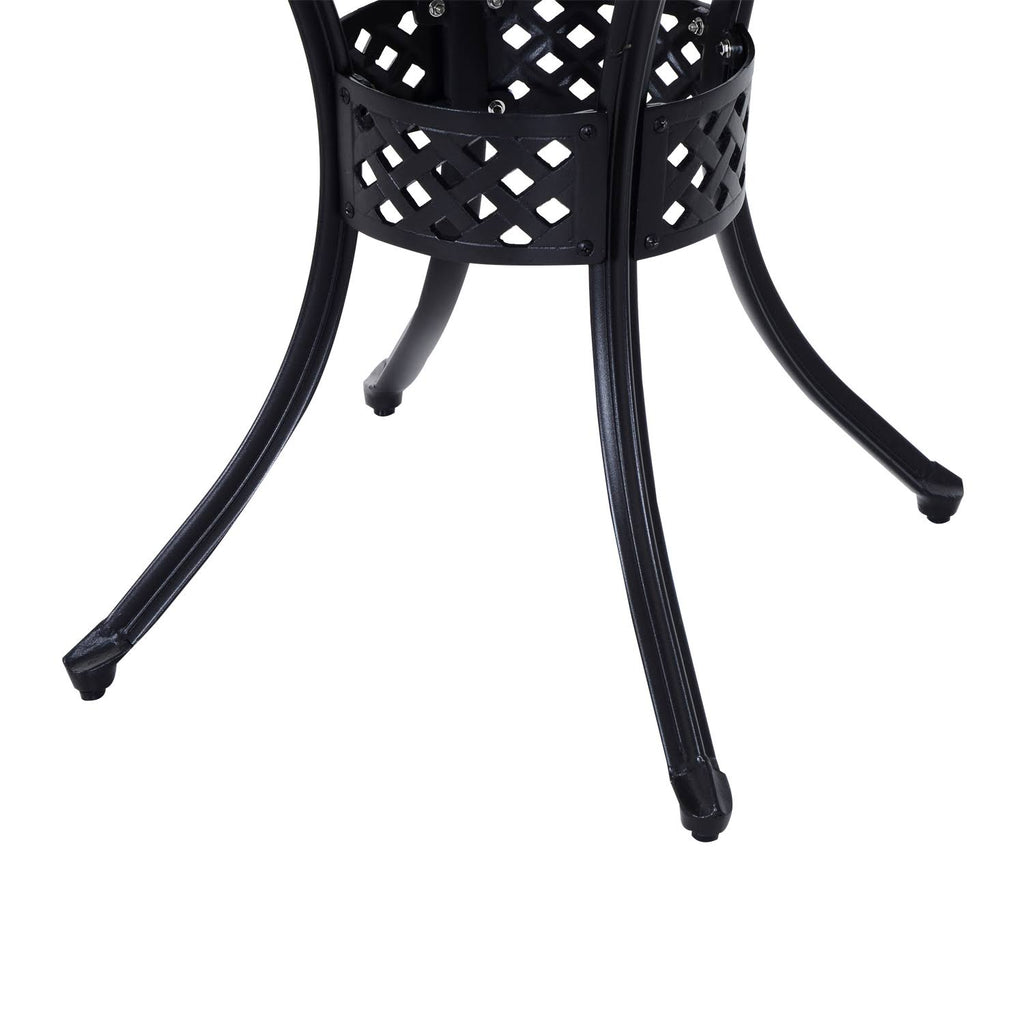 Black Round Cast Aluminum Outdoor Dining Table F2073
