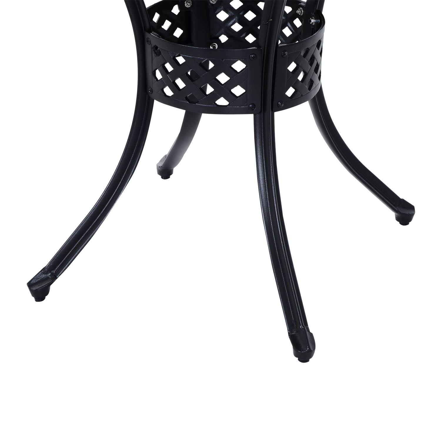 Black Round Cast Aluminum Outdoor Dining Table F2073