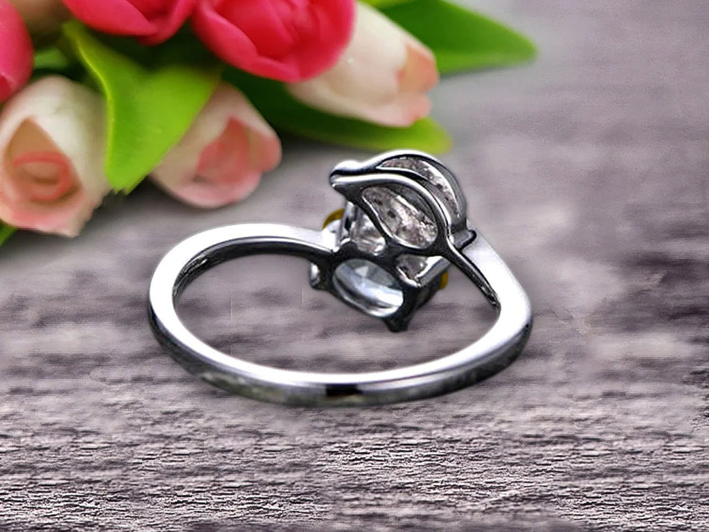 10k White Gold Moissanite Engagement Ring O2482