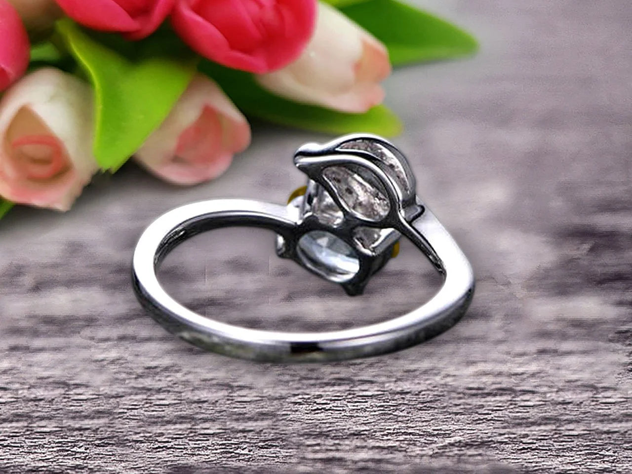 10k White Gold Moissanite Engagement Ring O2482