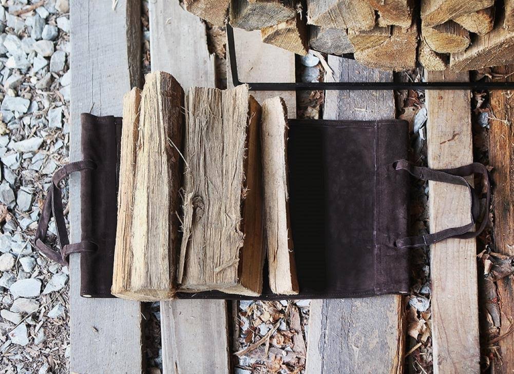 Brown Suede Log Carrier Q8728