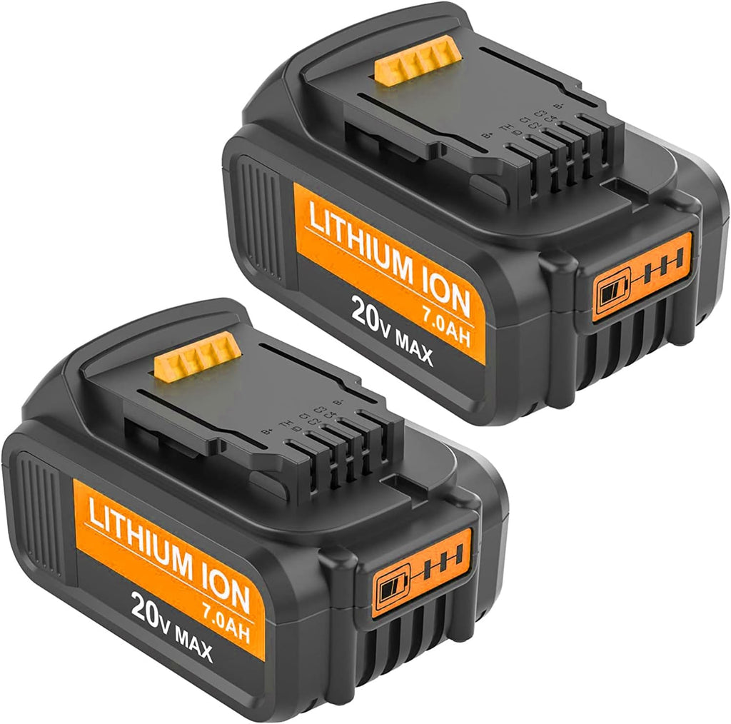 2 Packs 7.0Ah DCB207 Battery Compatible with Dewalt 20V Max Lithium W748419