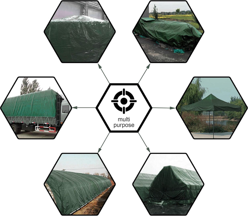 Green Poly Tarp 12 x 14 Feet Heavy Duty 8 Mil Thick F410618