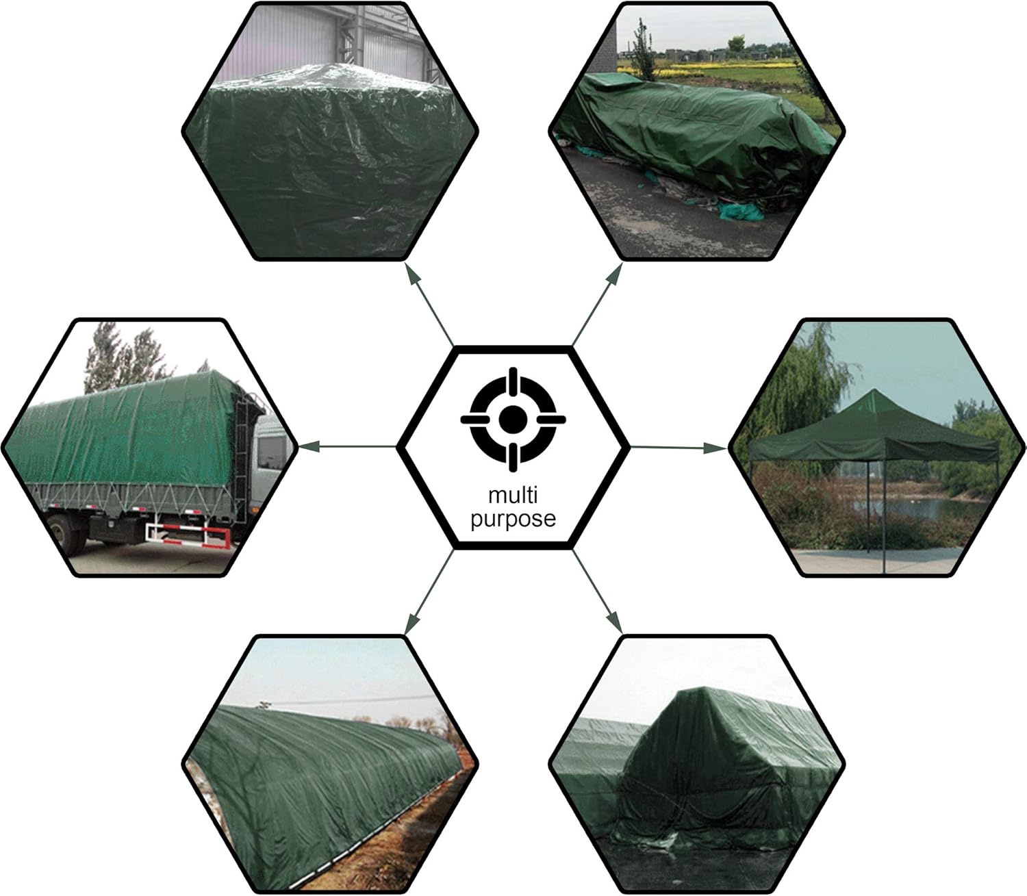 Green Poly Tarp 12 x 14 Feet Heavy Duty 8 Mil Thick F410618