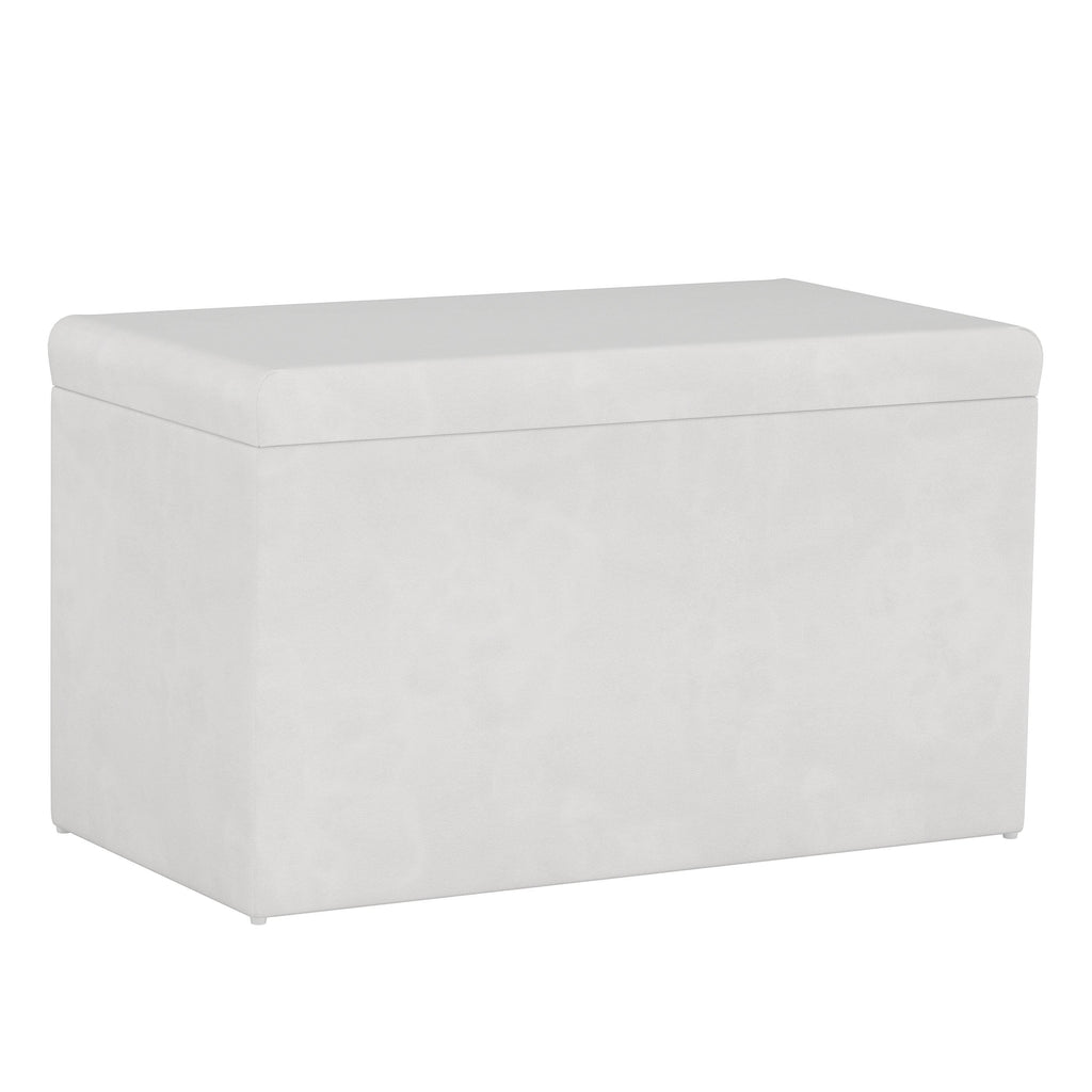 White Velvet Storage Bench Q956356