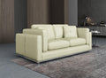 Off White Italian Leather Loveseat O4611