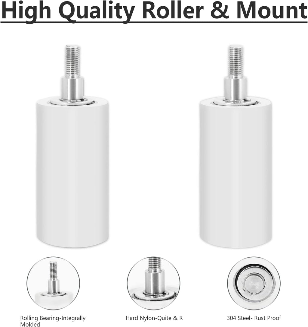 3.9 inch Pack of 2 Sliding Gate Hardware Nylon Rollers Zinc Bracket F3996