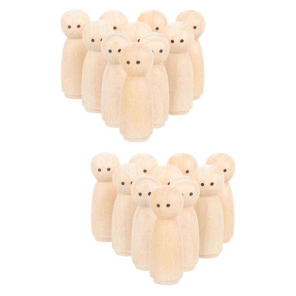 20 Pcs Wooden Peg Dolls DIY Childrens Toys O635