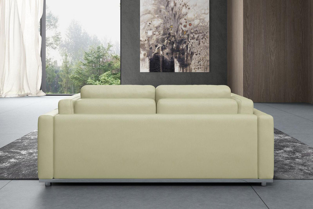 Off White Italian Leather Loveseat O4611