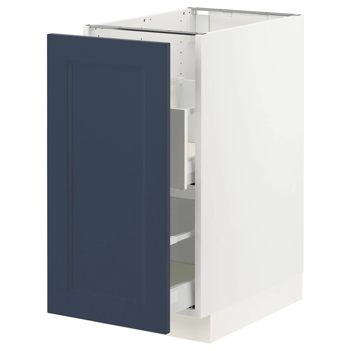 White Axstad Matte Blue Base Cabinet with Door R7667