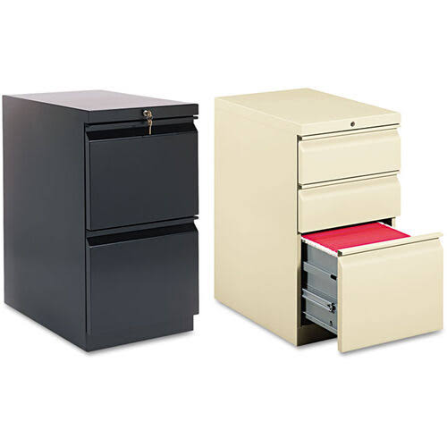 Black Mobile Pedestal File with One File and Two Box Drawers S637939