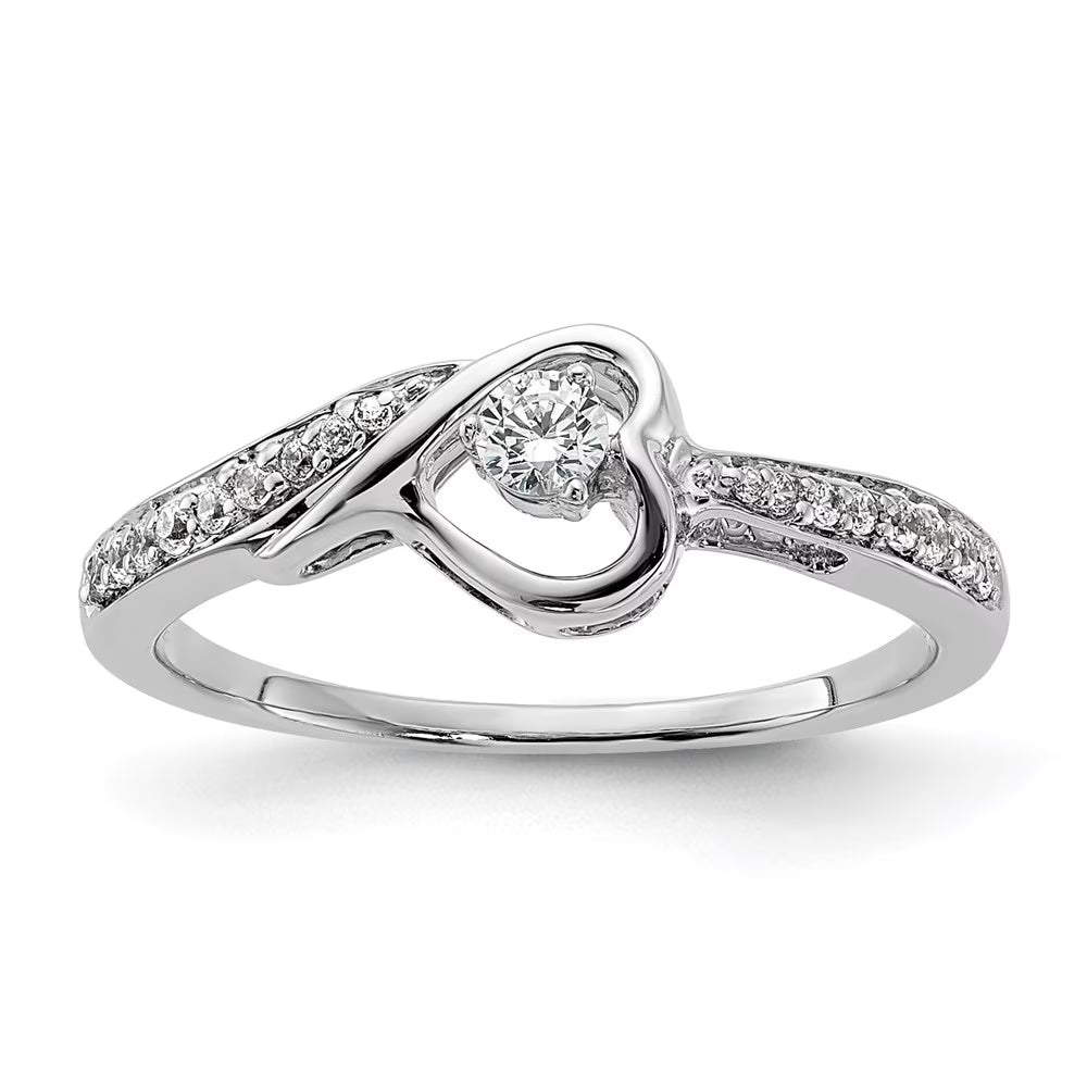14k White Gold Lab Grown Diamond Promise Ring Q450