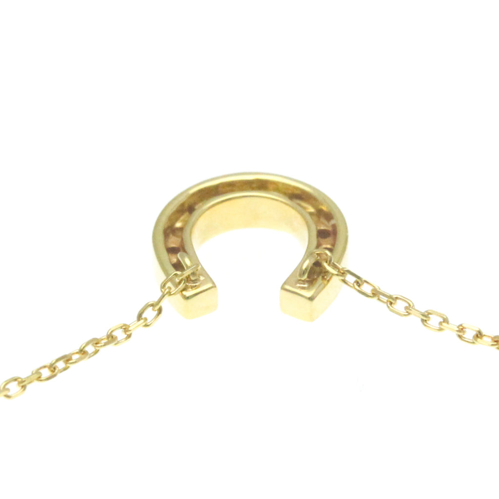 18K Yellow Gold Horseshoe Diamond Pendant Necklace Z160