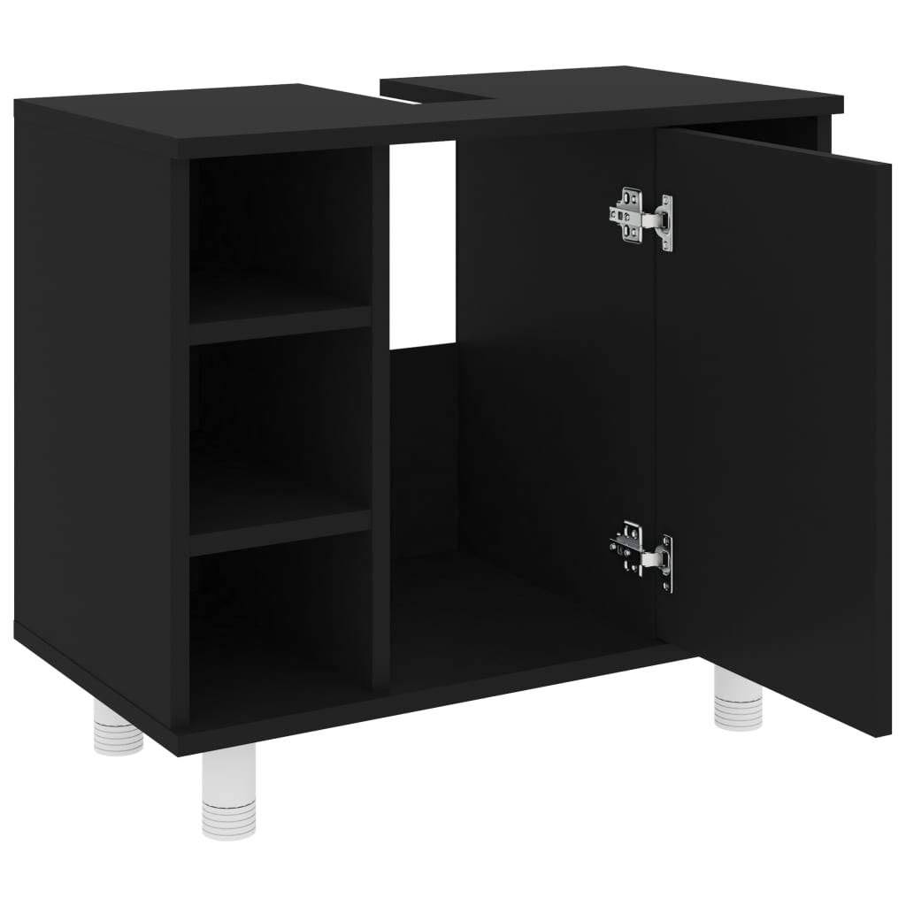 Black Chipboard Bathroom Cabinet H7215