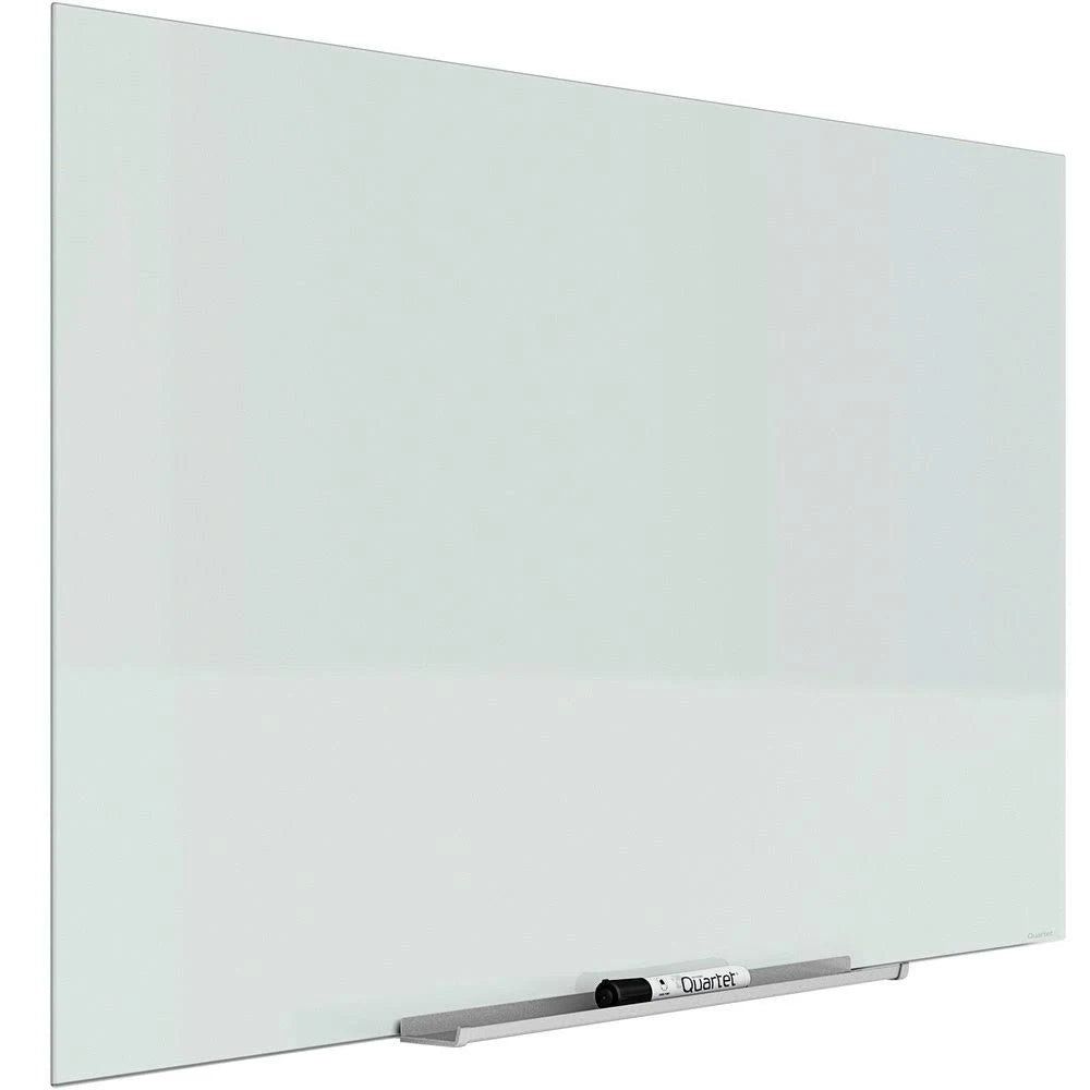 White Frameless Magnetic Glass Markerboard U520174