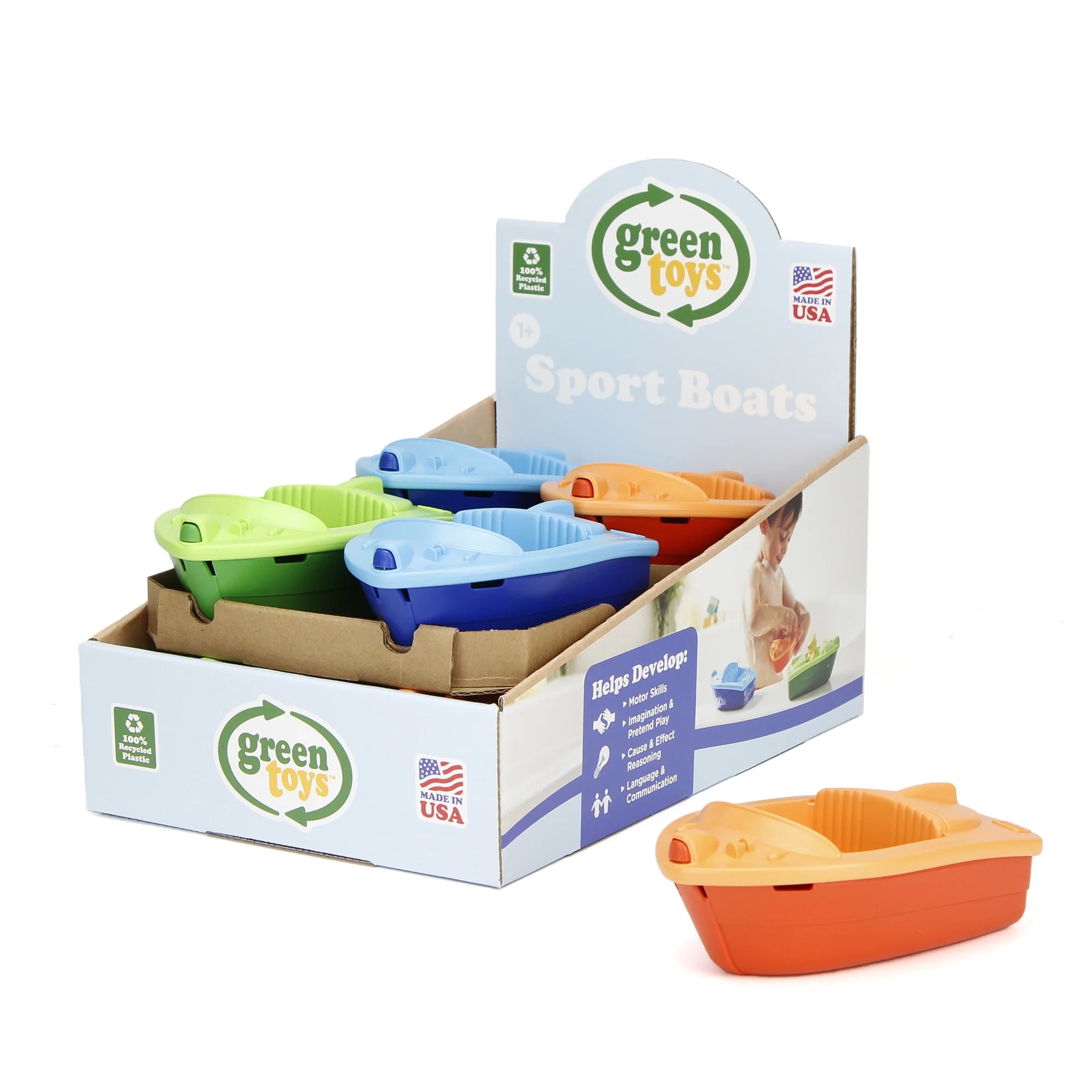 Green Toys Sport Boat Bath Toy, 100% Recycled Plastic E2007