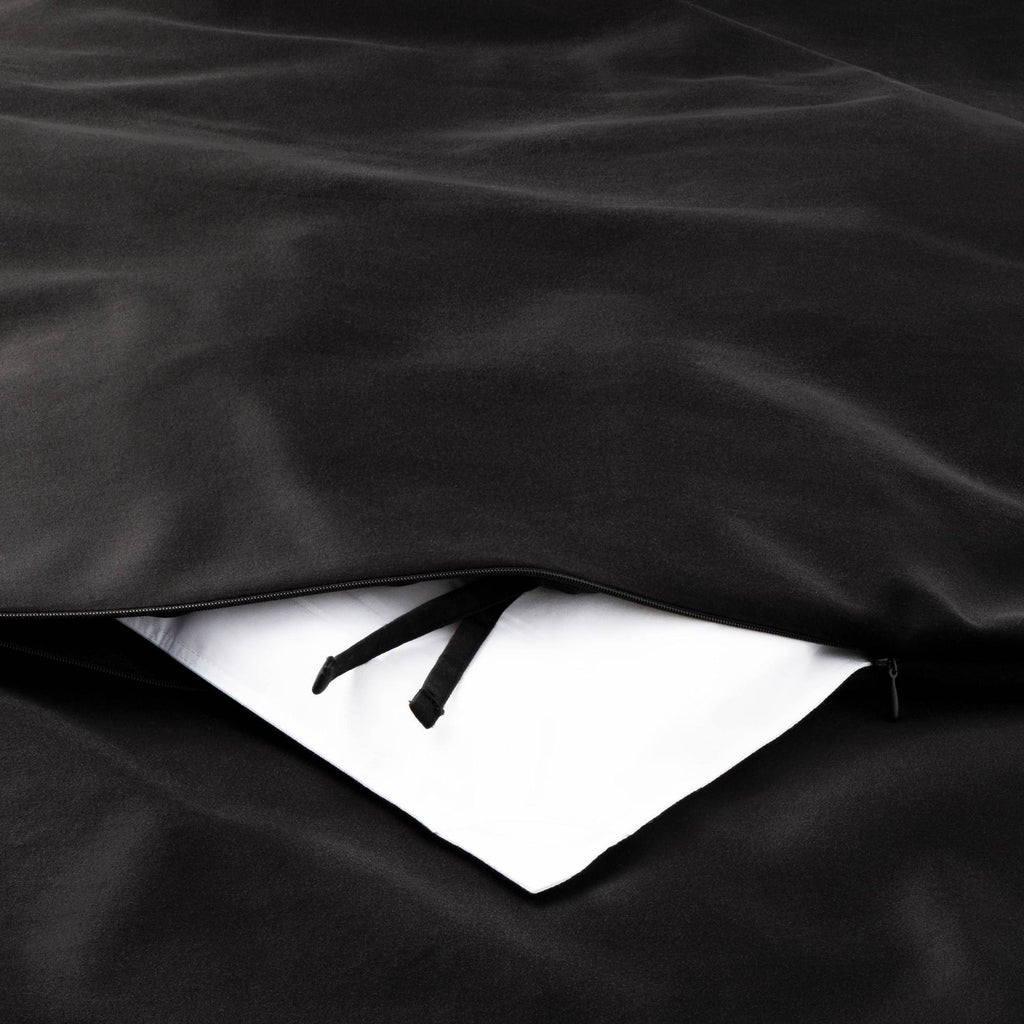 Full/Queen Supima Washed Sateen Duvet & Sham Set Washed Black U252