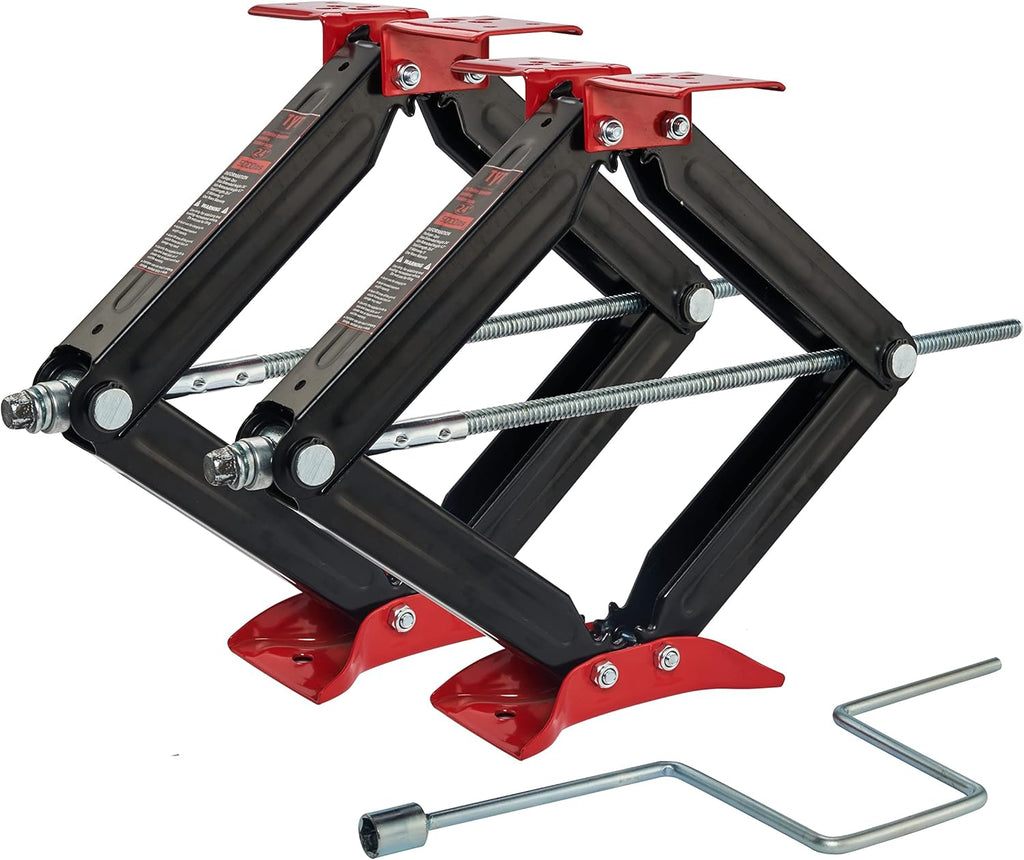 24 RV Trailer Stabilizer Leveling Scissor Jacks with Handle, 5000lbs, Set of 2 S647349