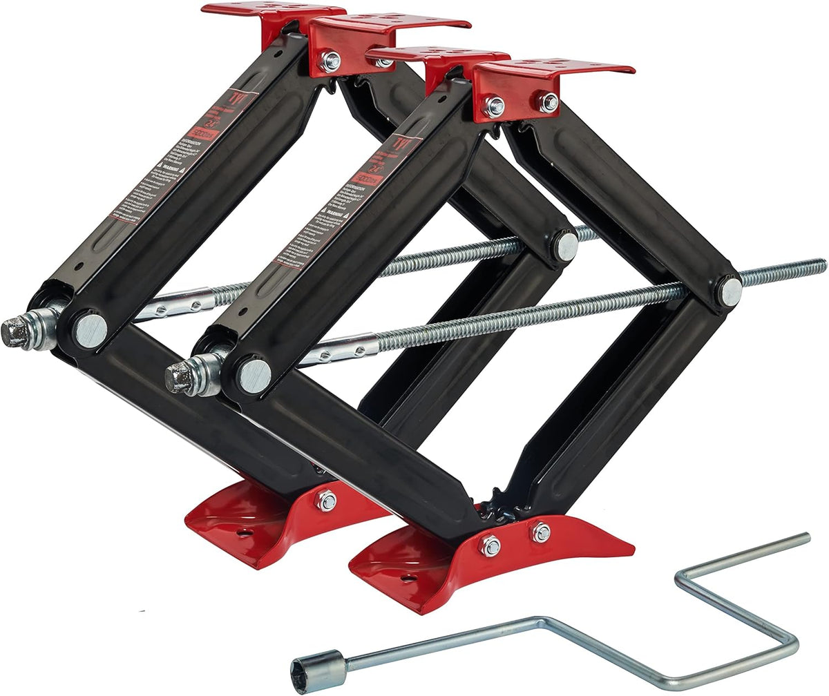 24 RV Trailer Stabilizer Leveling Scissor Jacks with Handle, 5000lbs, Set of 2 S647349