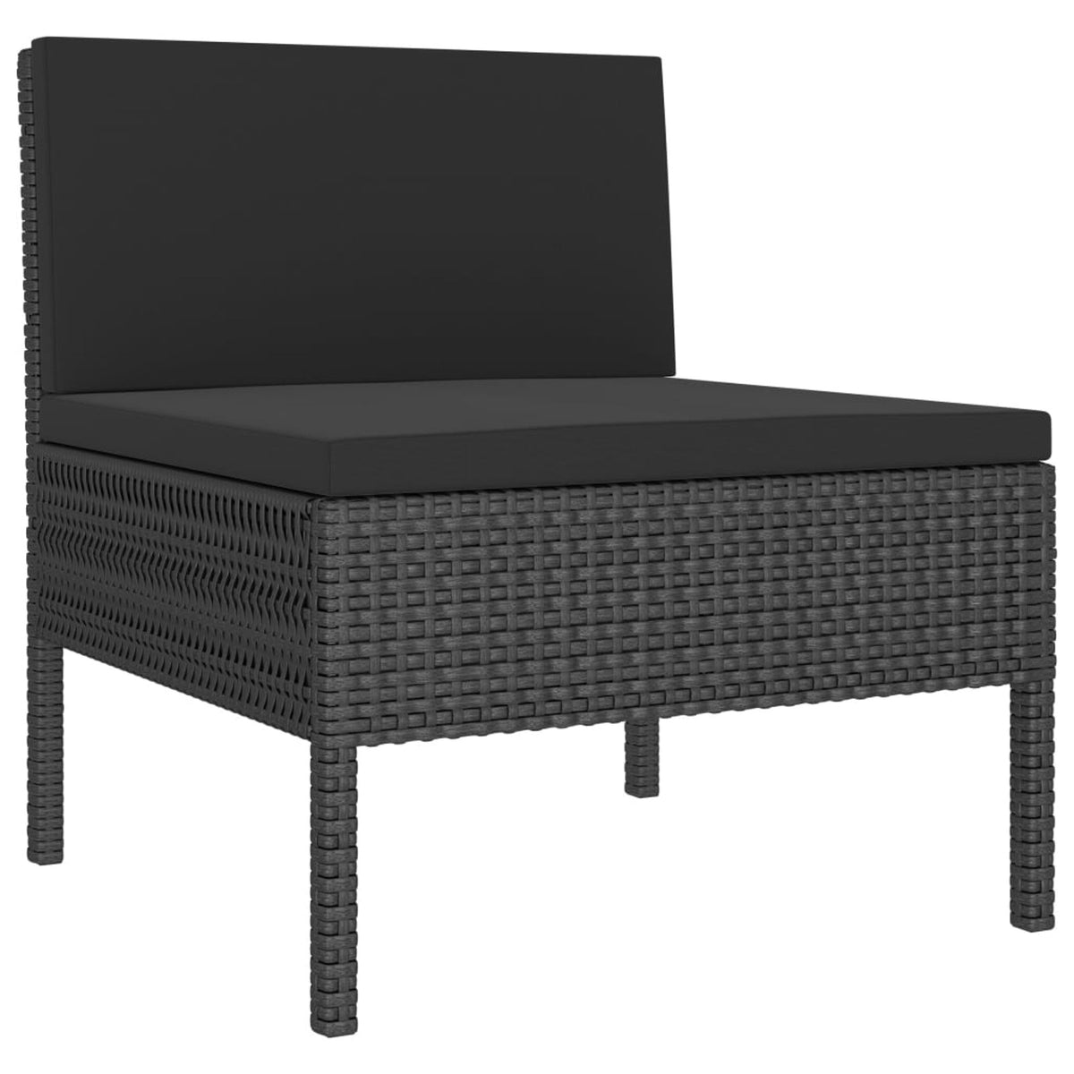 3 Piece Poly Rattan Outdoor Sectional Sofa Set with Cushions Steel Frame D197819