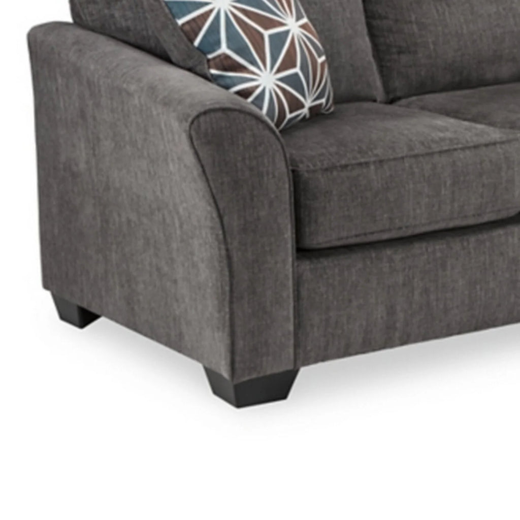 89 Inch Sofa with Chaise, 2 Throw Pillows, Ottoman Q97514