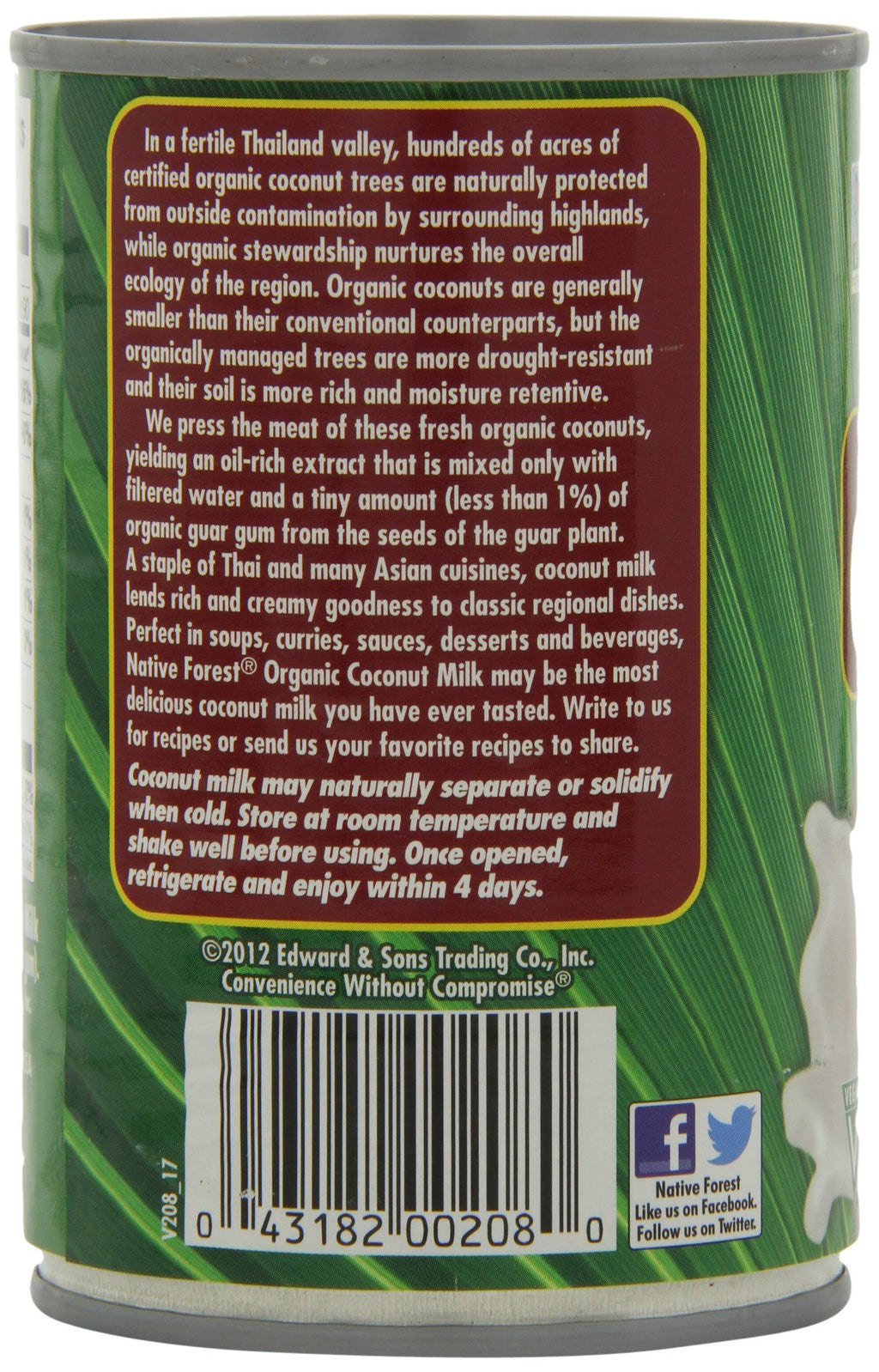 Organic Classic Coconut Milk 13.5 oz Cans (Count of 12) D403