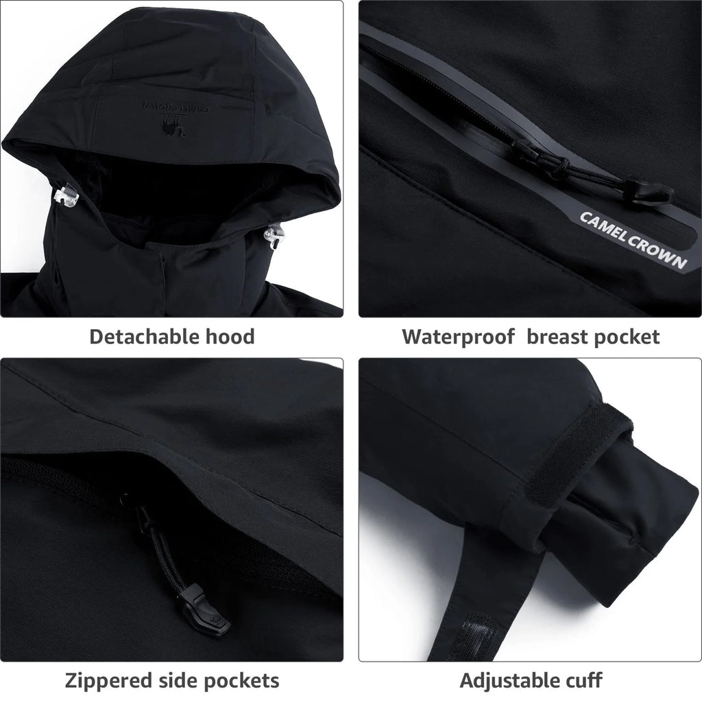 Waterproof Ski Jacket with Detachable Hood Z9133