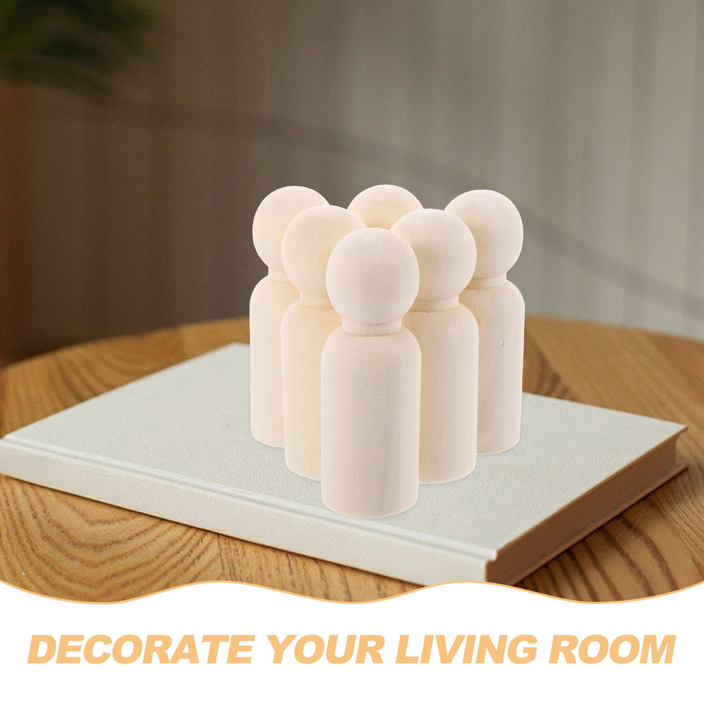 50pcs Unfinished Wooden Peg Dolls U900