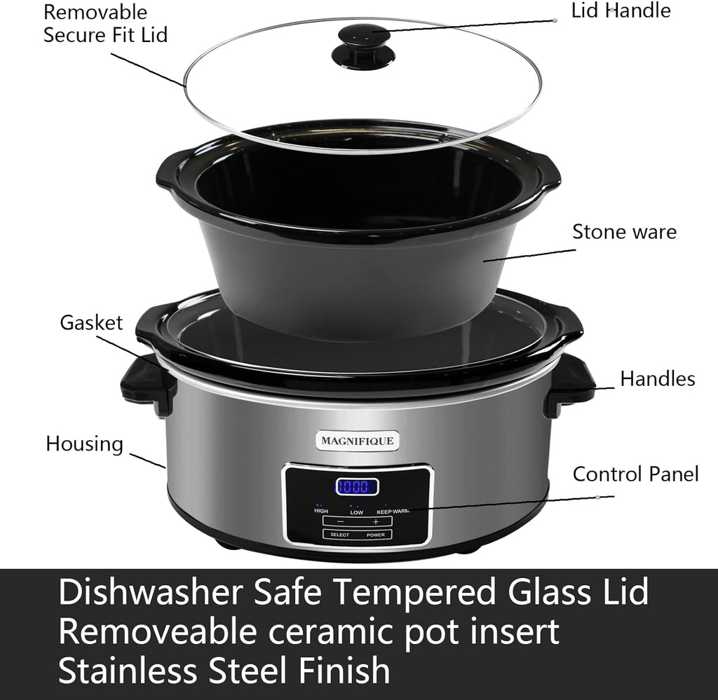 7-Quart Programmable Slow Cooker With Keep Warm Setting, Digital Timer Q357458