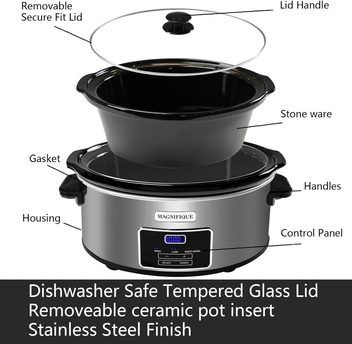 7-Quart Programmable Slow Cooker With Keep Warm Setting, Digital Timer Q357458
