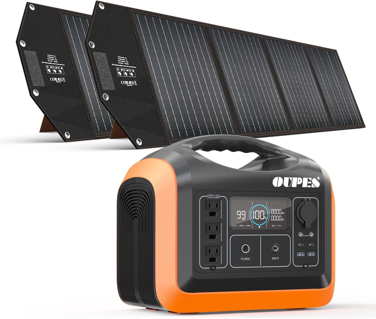 Portable Power Station 1100W, 992Wh LiFePO4 Solar Generator P66077
