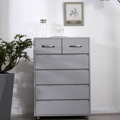Gray Six Drawers Side Table G9463