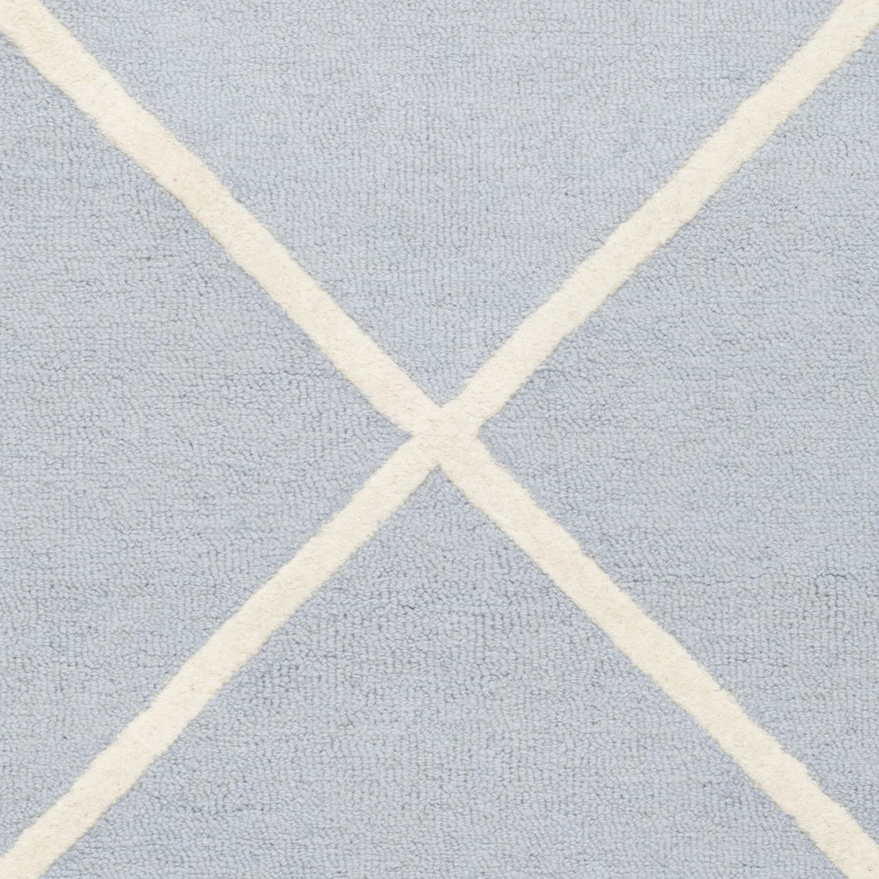 Geometric Diamonds Wool Area Rug, Light Blue/Ivory, 5' x 8' U551186