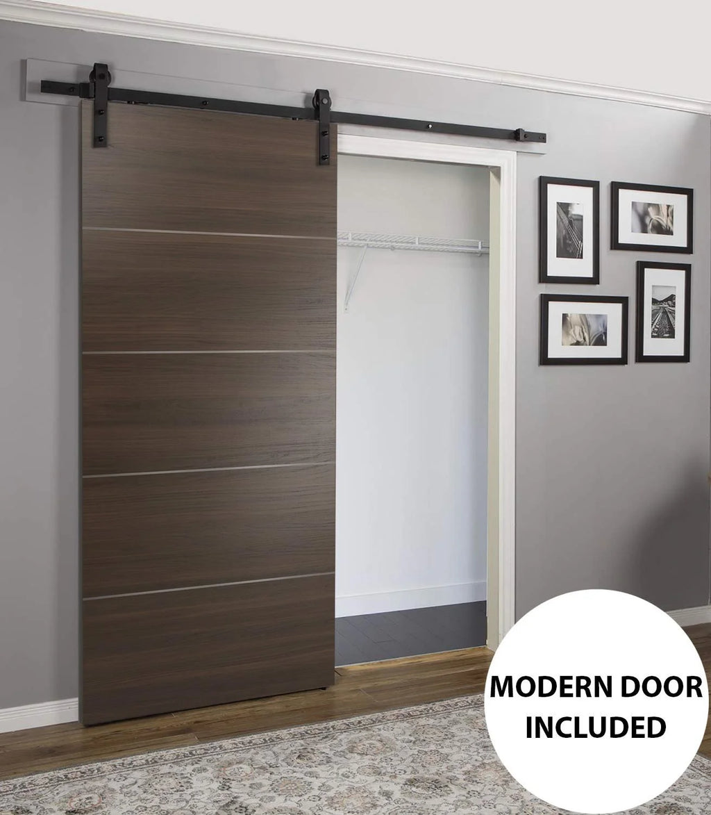 Brown Sliding Barn Door 24 x 80 with 6.6FT Track G47626