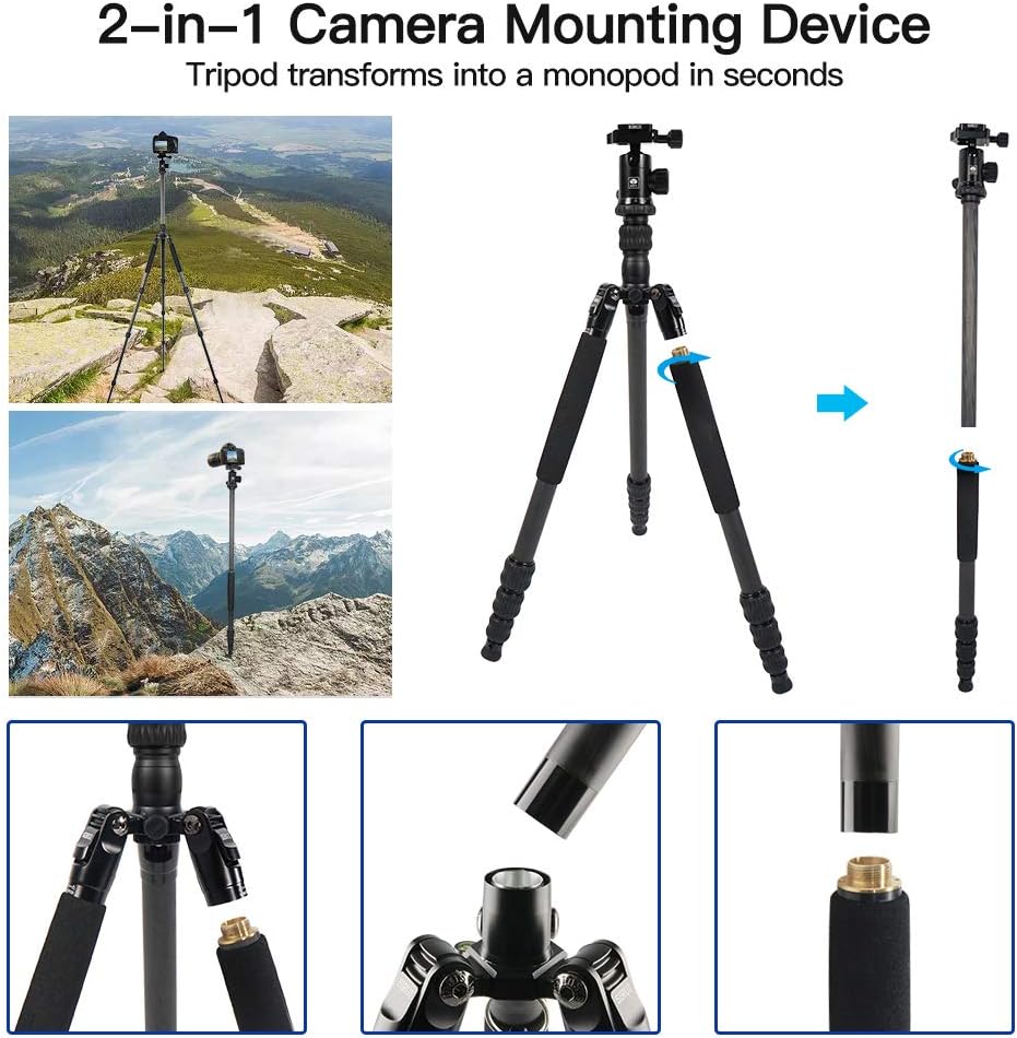 Carbon Fiber Camera Tripod with Ball Head and Quick Release Plate I713986