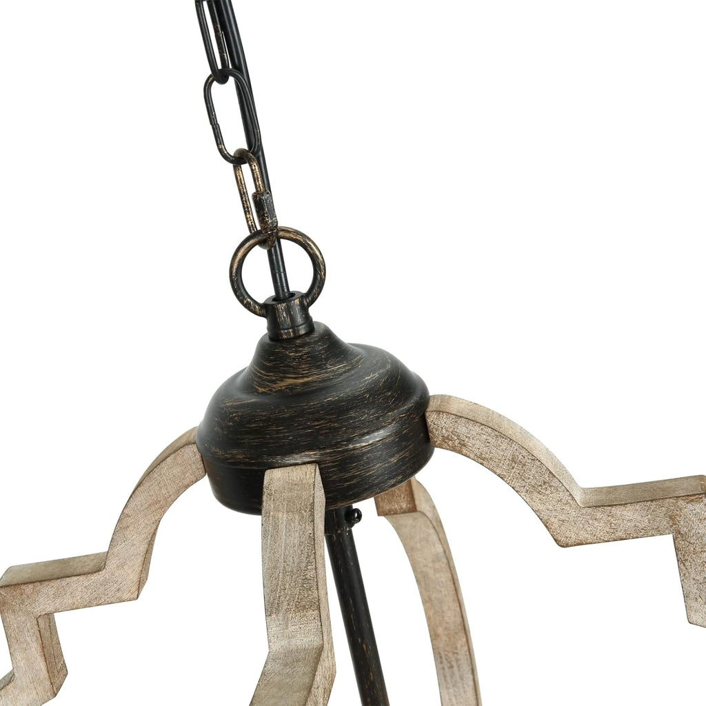 6 Light Farmhouse Chandelier with Globe Light Fixture Y469751