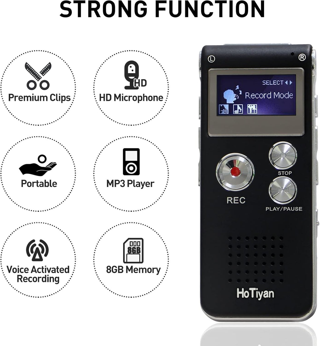 8GB Voice Activated Recorder Pack of 2 I47902