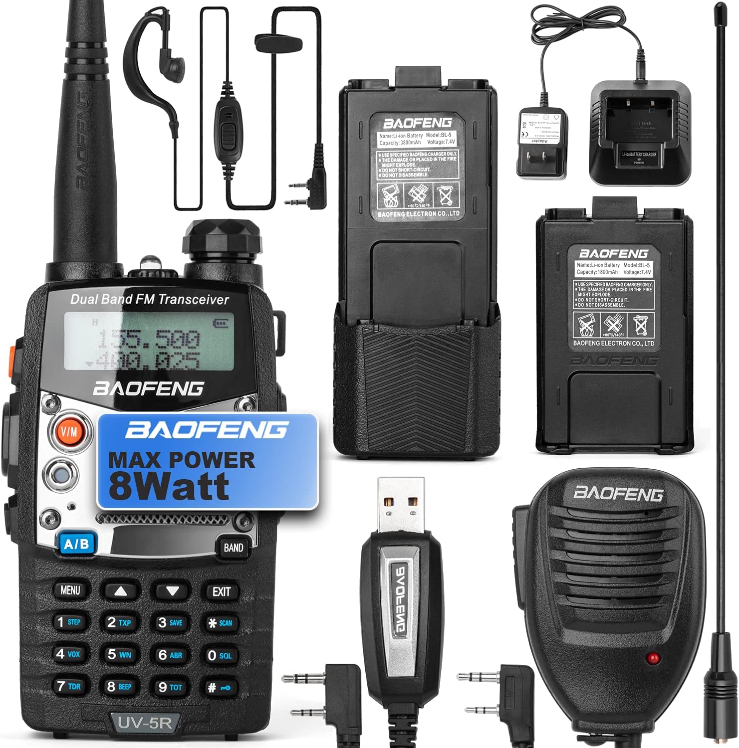 UV-5R Pro Dual-Band Handheld Ham Radio 2 Pack L14697