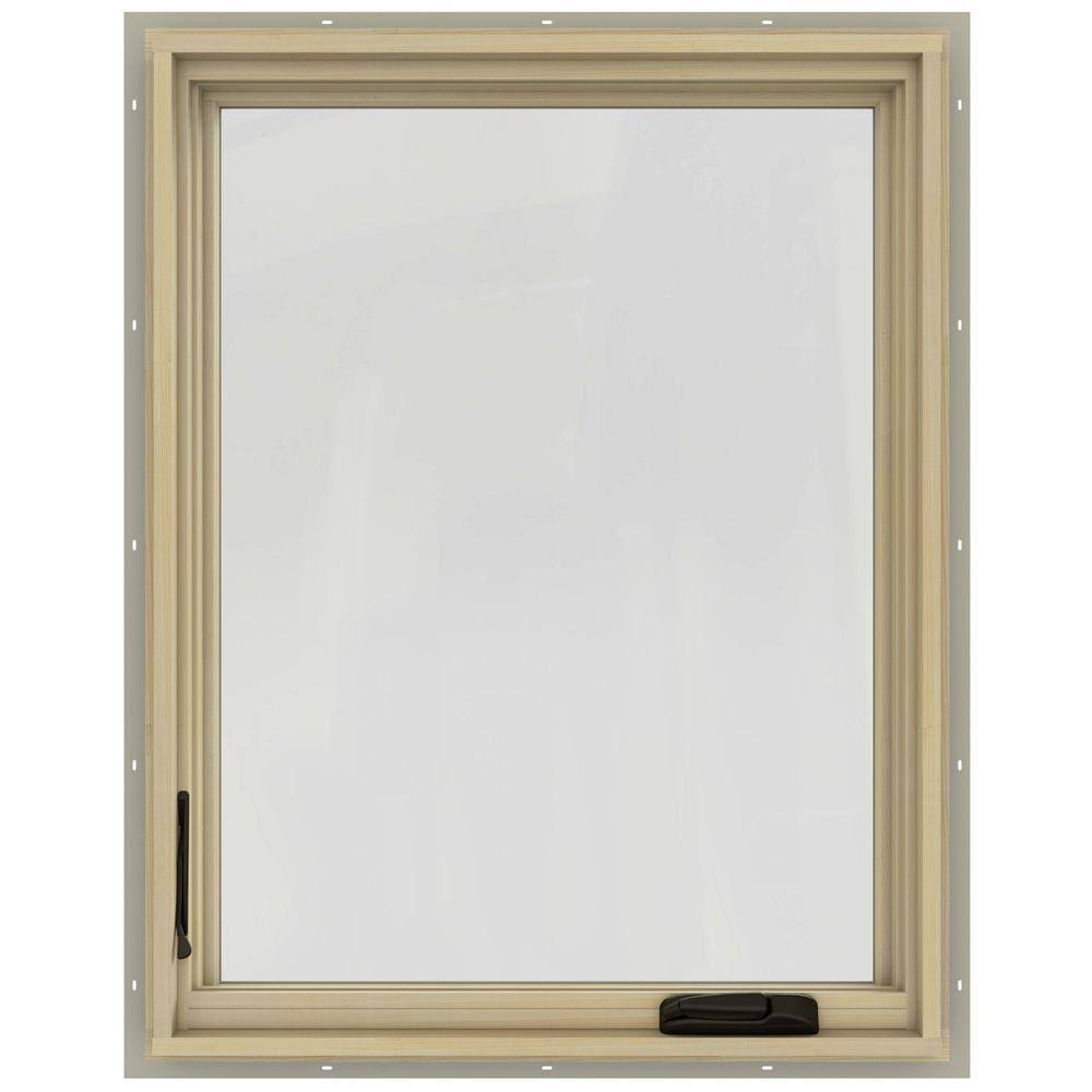 30.75 in. x 48.75 in. Desert Sand Painted Clad Wood Left-Handed Casement Window with Mesh Screen X492