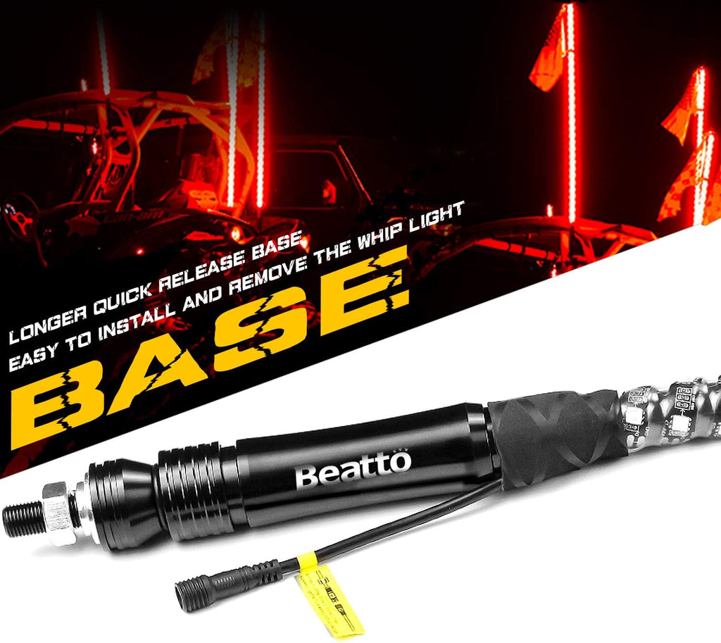 2PCS 3FT LED Whips Light with Remote and app Control Z6706
