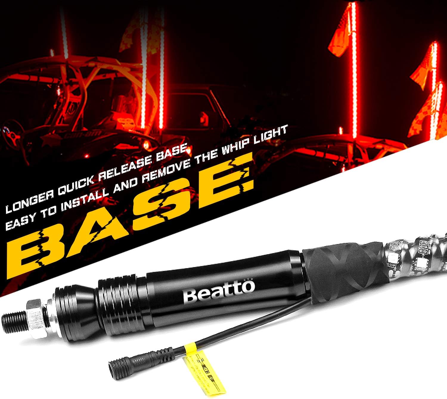 2PCS 3FT LED Whips Light with Remote and app Control Z6706