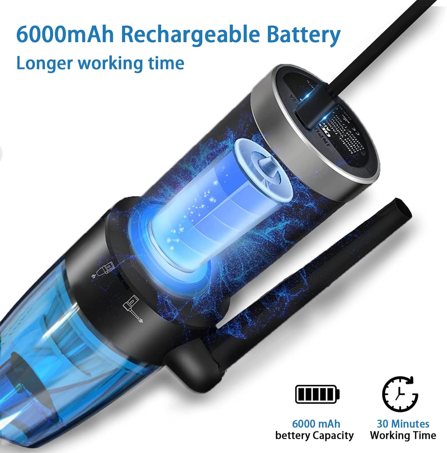 Compressed Air Duster 2-in-1 Vacuum Cleaner, Portable Handheld with 60000RPM Motor B476