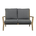 Dark Gray Wood Outdoor Sofa with Cushions E308
