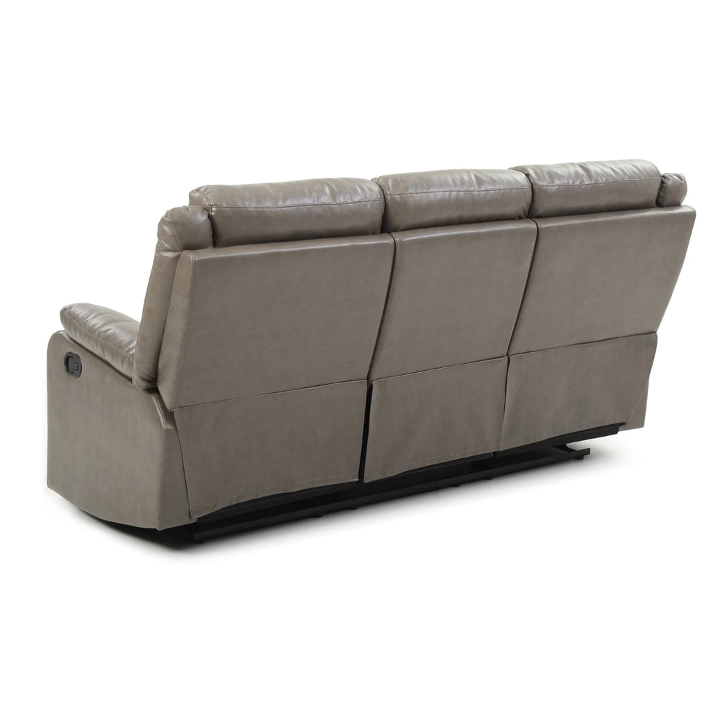 Gray Faux Leather 3-Seater Reclining Sofa L873415