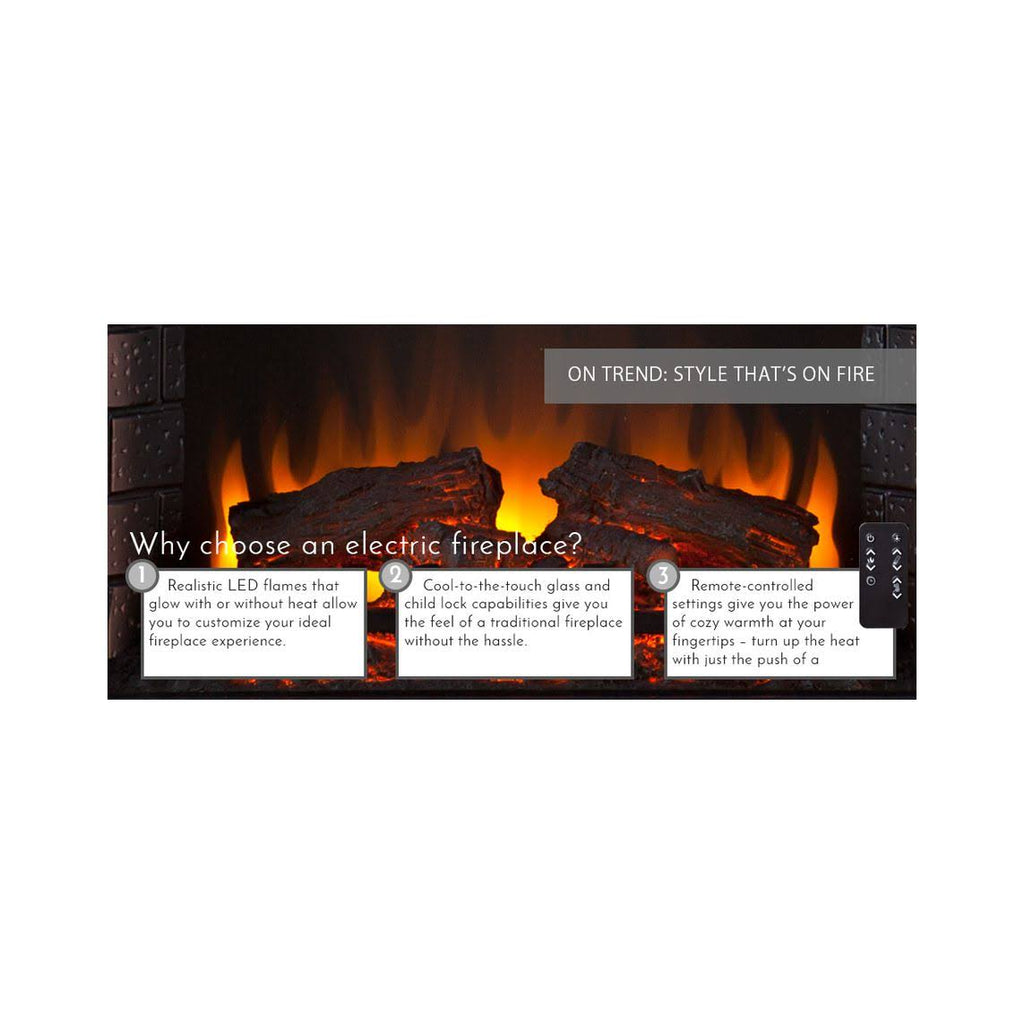 Faux Stone Media Fireplace L817