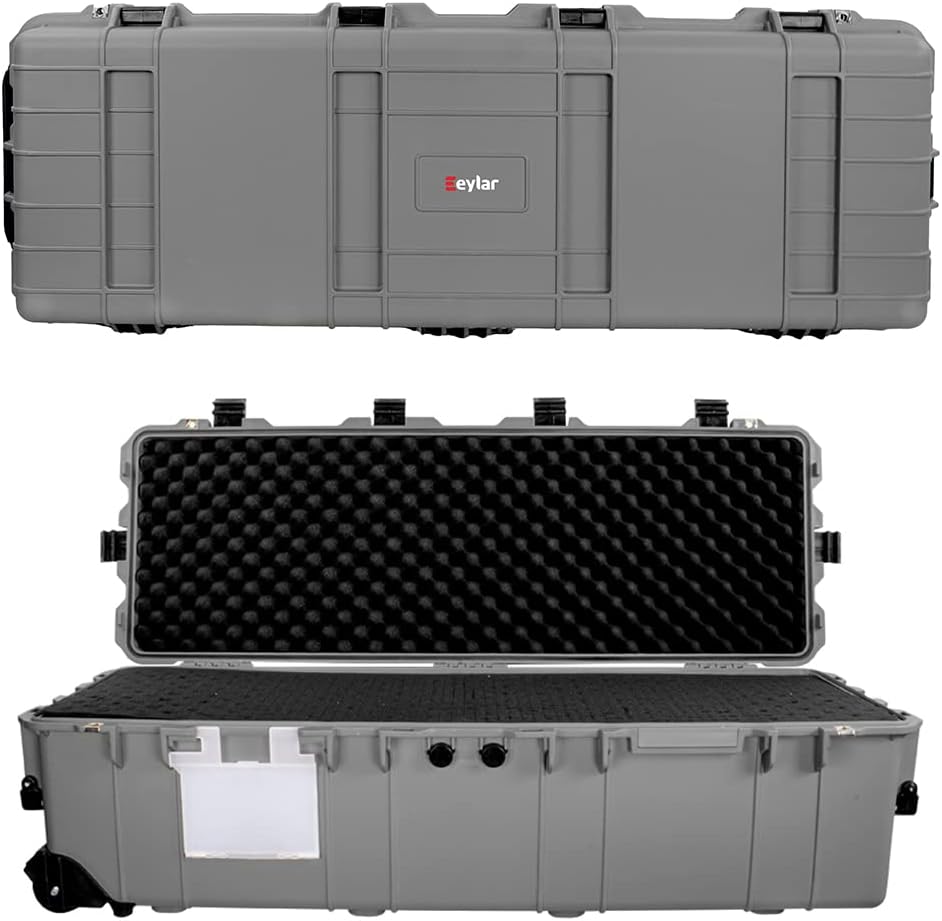 Heavy Transport Roller Rifle Hard Case with Foam, Waterproof & Crushproof, Three Rifle Capacity W151