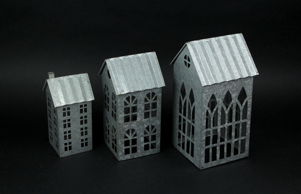 Set of 3 Metal Candle Holders O7953